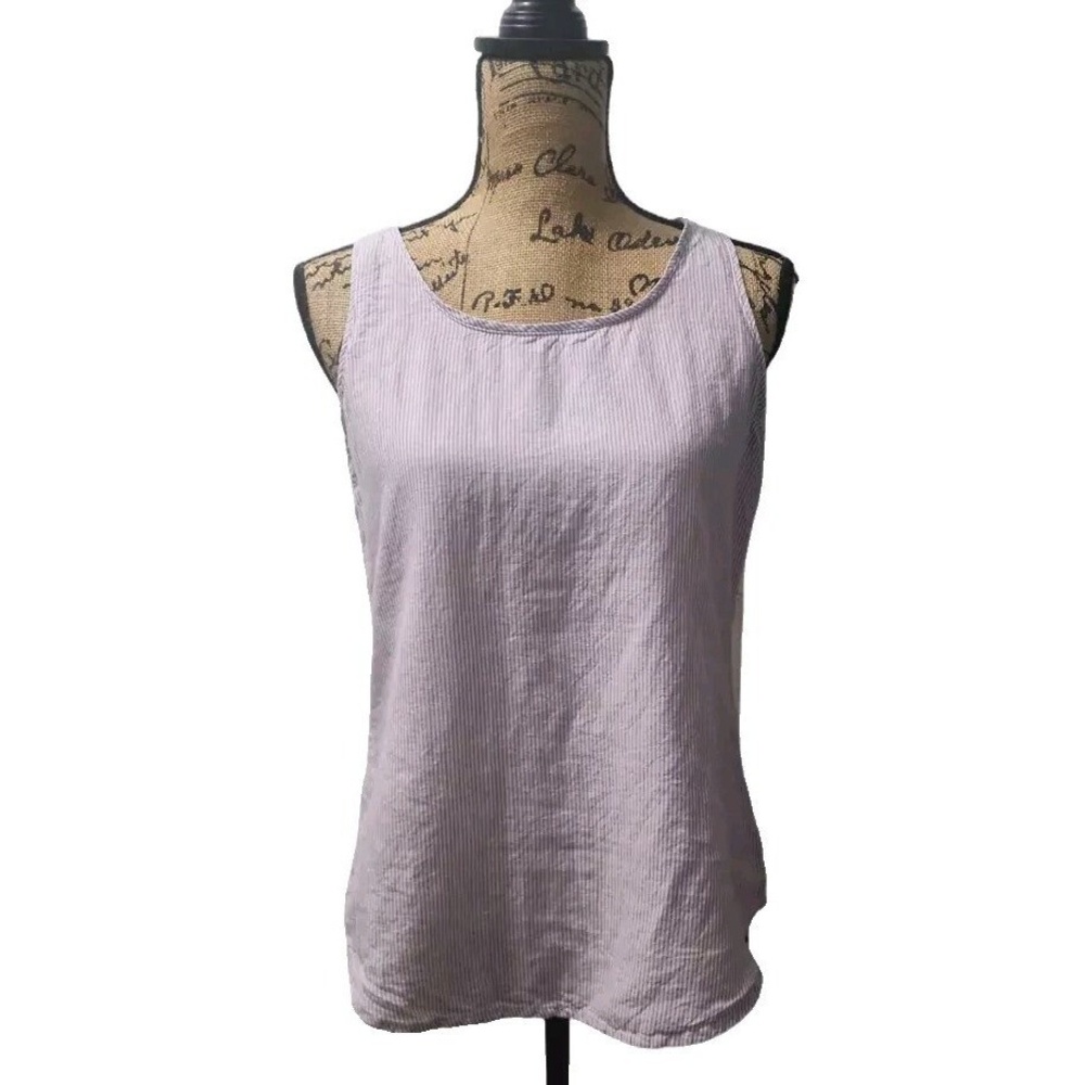 Chico's Women Size 4/6‎ Blouse Tank Top Purple Striped